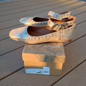 Free People Champagne Studded Flats